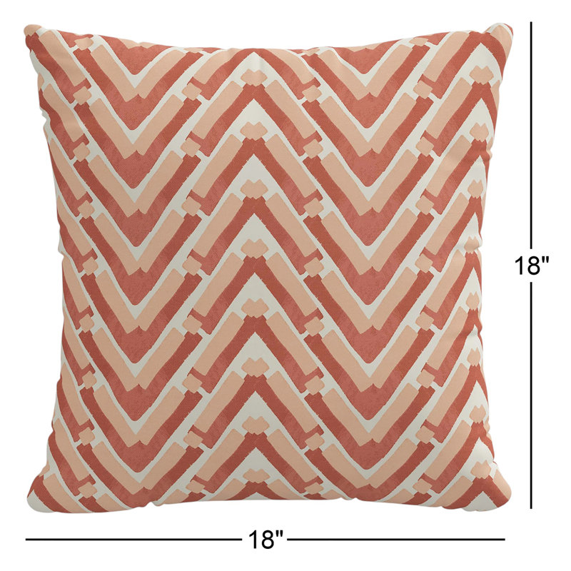 Taie d'oreiller en chevron, 18" x 18", Orange / beige / blanc, Polyester/ Bourre en polyester