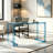 Modern minimalist rectangular glass table-1508012149