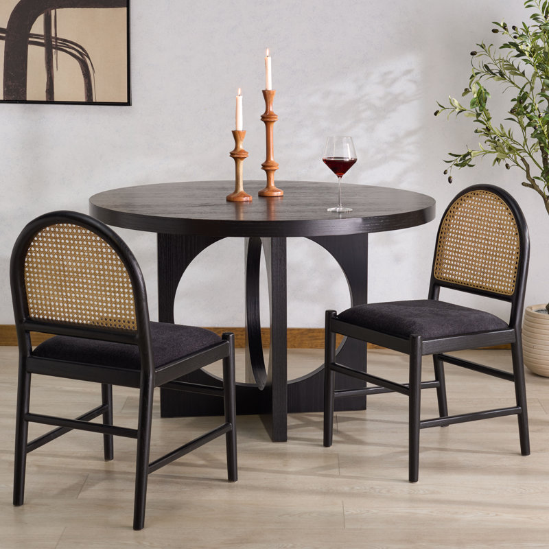 Ottavia Dining Chair, Black Boucle, Black