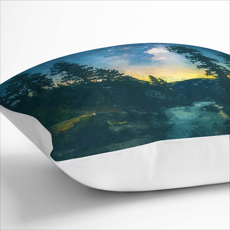 Mountain Stream Cushion with Filling, 55cm H x 55cm W x 20cm D, White