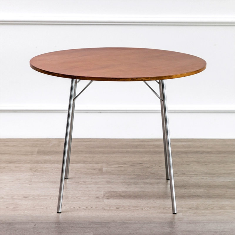Table de salle à manger Burlywood, H 29,53 po x L 31,5 po x l 31,5 po, Burlywood / argent