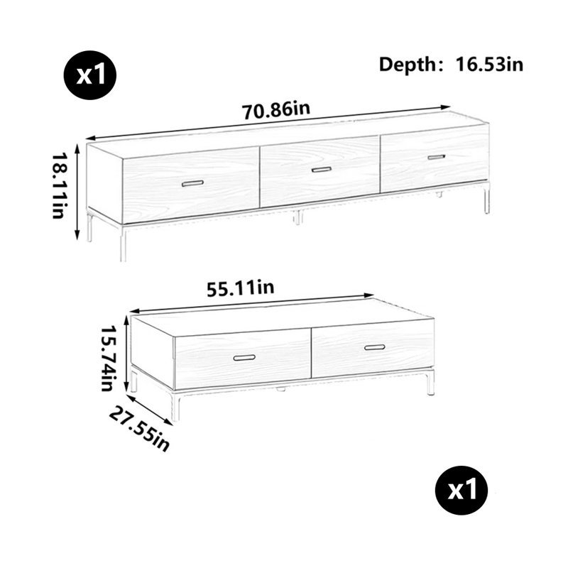 Table basse en bois massif