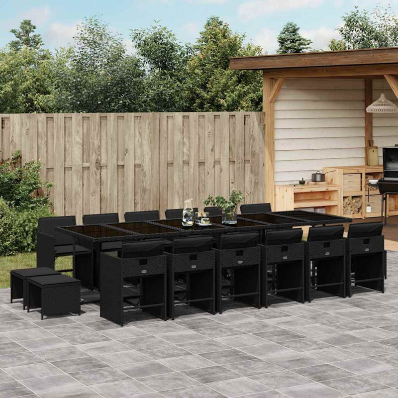 Patio Dining Set with, Black, Black