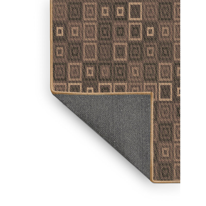 Tapis brun en laine géométrique, Rectangle 4 pi x 6 pi