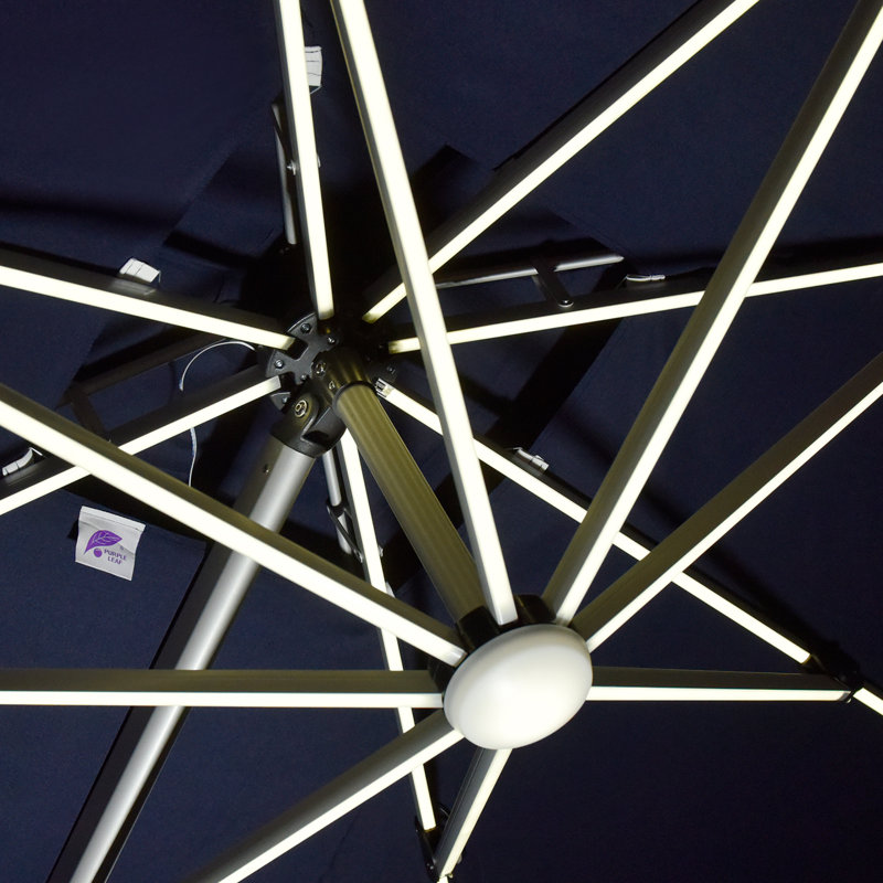 Parasol suspendu en porte-à-faux 9 pi x 9 pi Sella, bleu marine, Marine