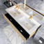 Meuble-lavabo mural moderne à rayures avec lavabo et tiroir à fermeture en douceur-901859951