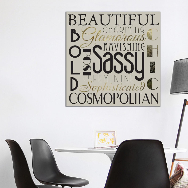Glamour Gold II by Melody Hogan - Wrapped Canvas Print, 93.98 cm H x 93.98 cm W x 3.175 cm D
