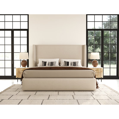Byrne Upholstered Wingback Bed