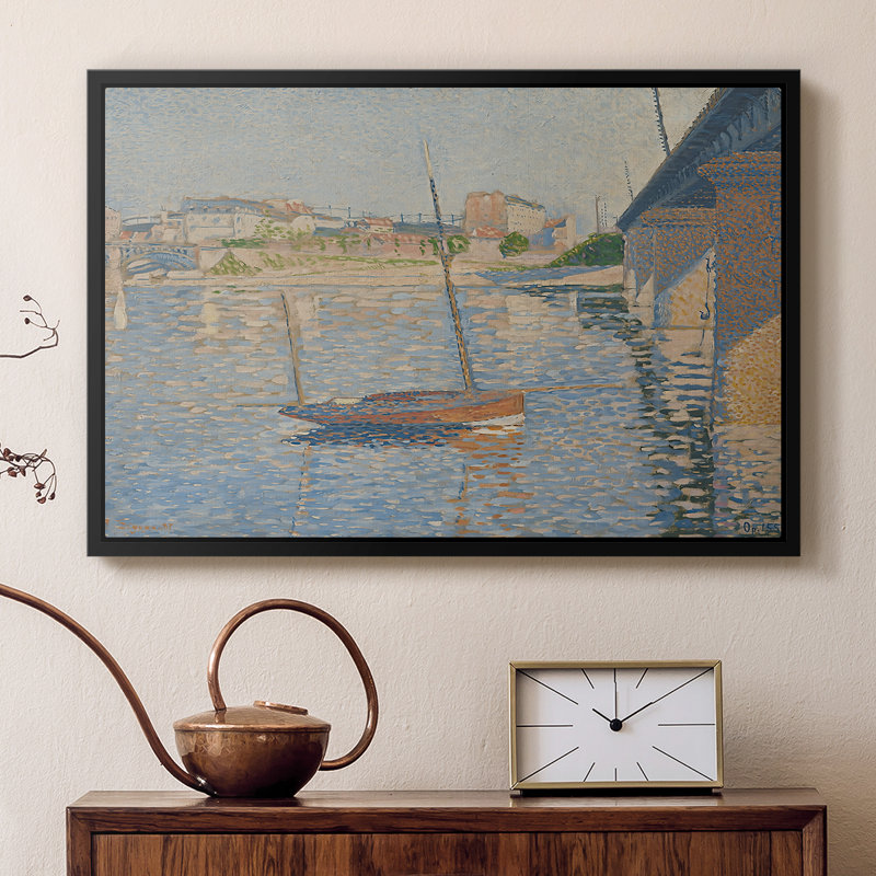 Le Clipper, Asnières, 1887 - Paul Signac, toile tendue avec châssis, 16 x 24, Noir
