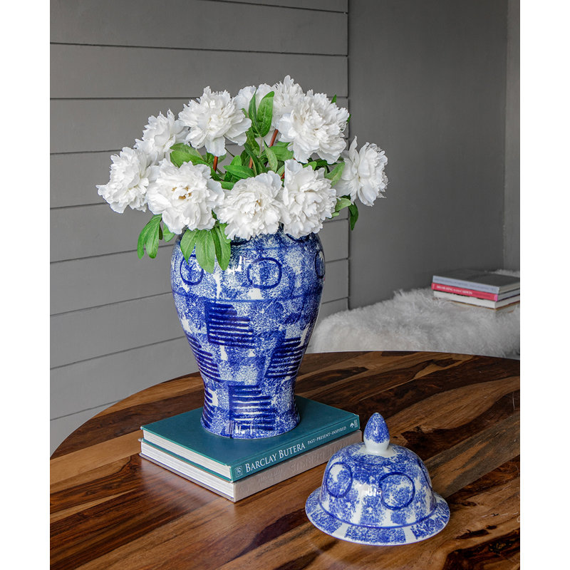 Pot gingembre en porcelaine Lansberry, H 19,7 po x l 10,2 po x P 10,2 po