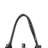 Decorative Lantern, Sculptural Shape And Leather Handle, Black Wood 16 Inch