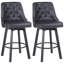 Swivel Upholstered Counter Stool with Metal Frame-1839505544