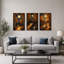 "Autumn Forest Path" et pont en pierre, ensemble de 3 toiles d'art-1801929148