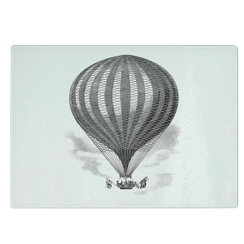 Glass Hot Air Balloon by John Wise Chopping Board, 39 cm W x 28.5 cm L