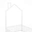Lit plateforme en métal avec garde-corps et cheminée, blanc-998120148