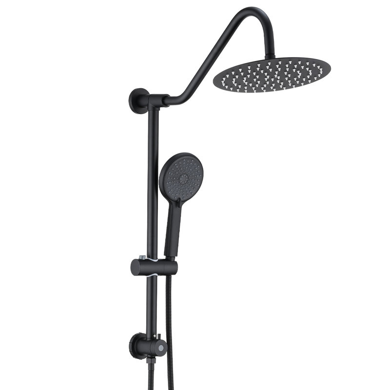 10" Rain Shower Head & Handheld - Matte Black Metal Muscular Dual And 3