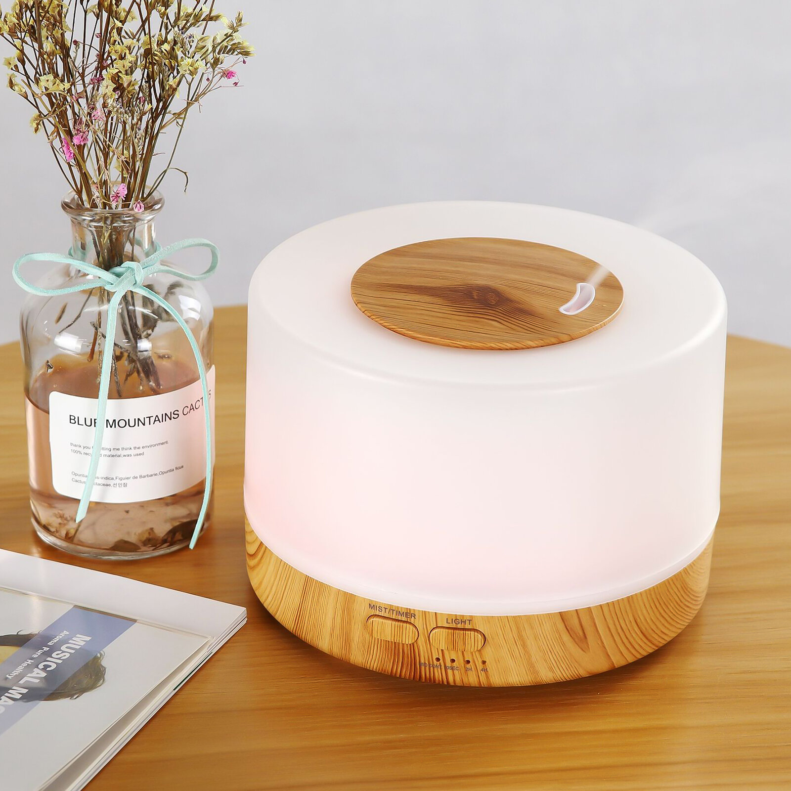 Latitude Run® 500Ml 7 Color LED Ultrasonic Humidifier Essential Oil Diffuser  For Home Office