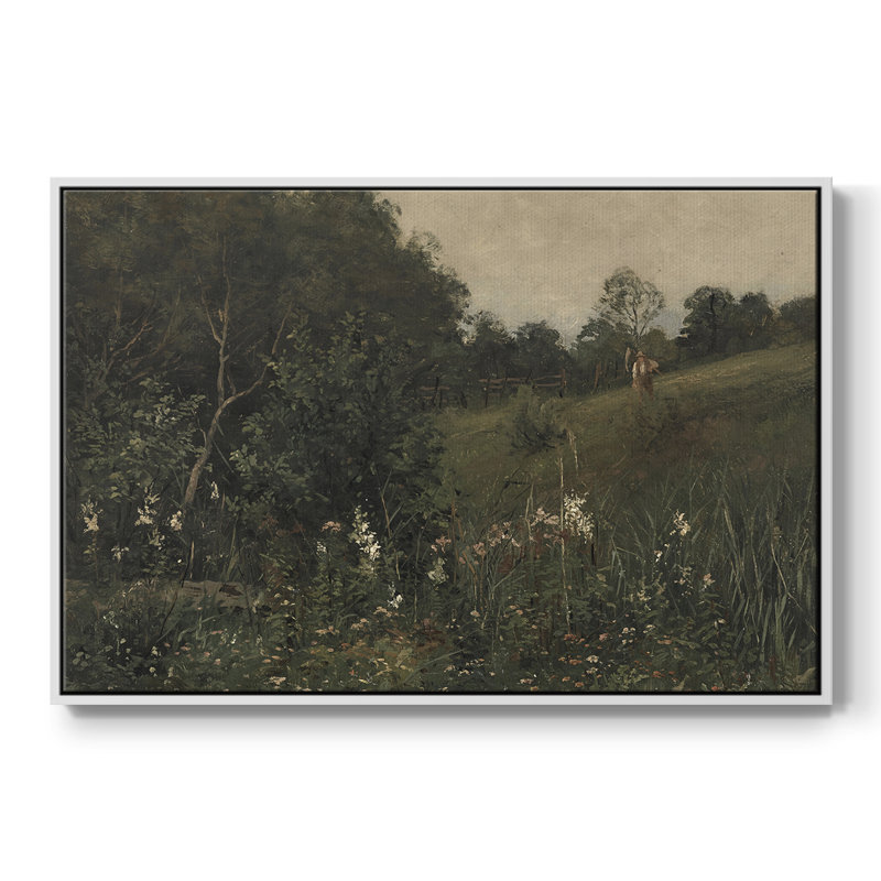 Paysage rétro - DLxx, Toile encadrée flottée blanche, H 27 po x l 41 po x P 2 po