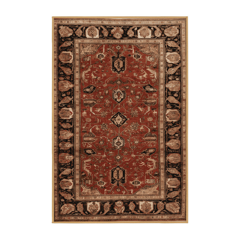 Tapis brun lavable à la machine, Rectangulaire 8 pi x 12 pi