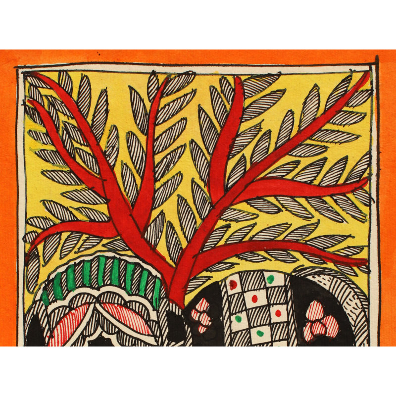 Éléphant de conception traditionnelle | Peinture Madhubani | Décoration murale