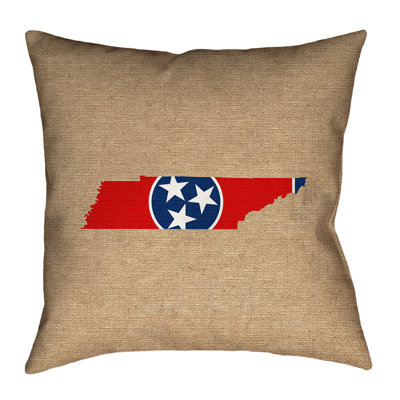 Tennessee Flag Leather/Suede Throw Pillow