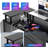U Shaped Desk with Power Outlets & LED Lights, 79" Extra Large Reversible Corner Office Desk, Monitor Stand & Storage Shelves, Corner Computer Table Office Table with Full Monitor Stand-674173838