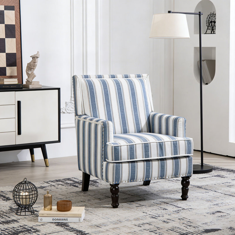 Chaise d'appoint rembourrée, Bleu
