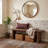 55.1" Solid Wood Bench, Rustic Entryway Bench
