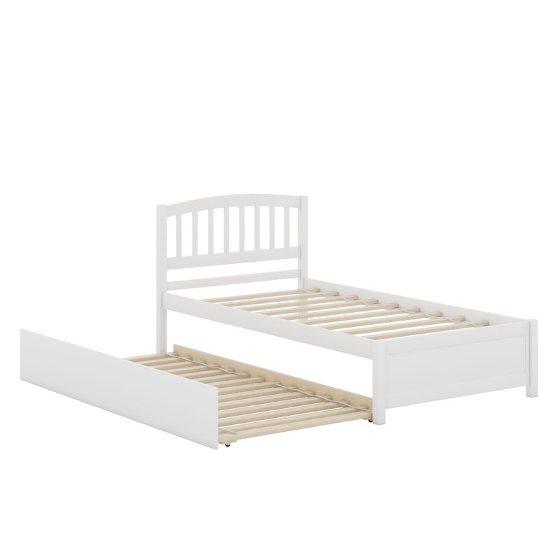 Lit plateforme avec lit gigogne, Blanc