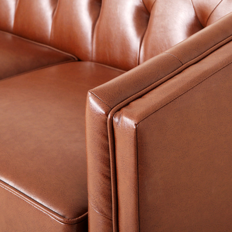 Davidjohn Mirod 81'' Sofa with Tufted Back Solid Wood Legs Elegant Retro Design for Living Room and Study