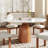 Mid-Century Modern Round Dining Table, 39"/43"/47"/53"/59" Sintered Stone Top, Solid Wood Base, Farmhouse Kitchen Table, Stain & Scratch Resistant-268317393-268317392