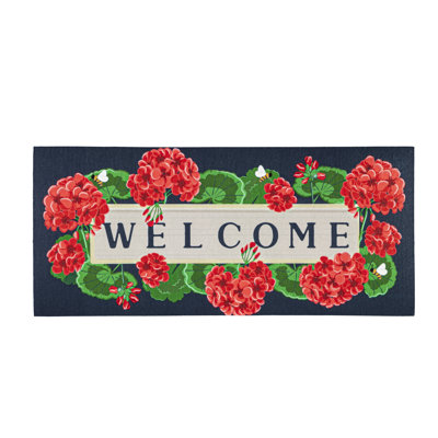 Non-Slip Floral Doormat