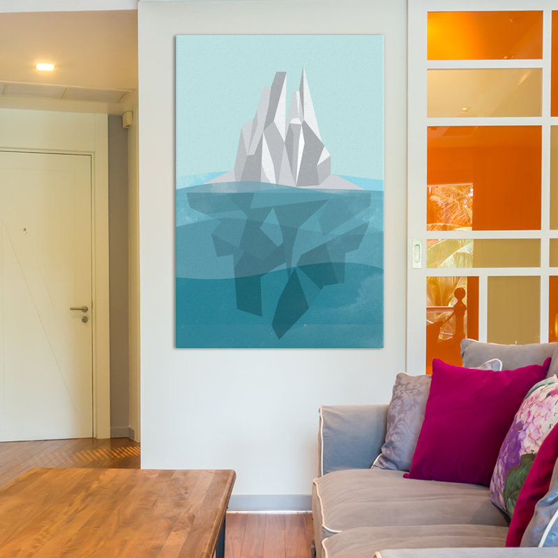 « iceberg », impression sur toile tendue, H 12 po x l 8 po x P 0,75 po, Pas de tapis, Toile tendue