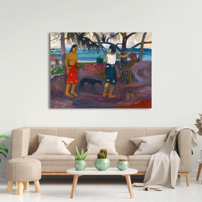 Wrapped Canvas Print: Paul Gauguin, Under the Pandanus, 1891 , 70cm H x 100cm W