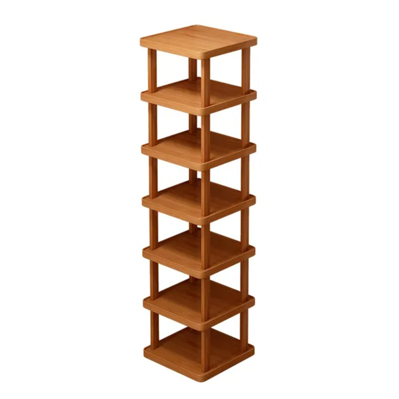 Support de rangement en bambou pliable extensible à 6 couches, organisateur de rangement peu encombrant pour une utilisation dans plusieurs pièces à l'intérieur