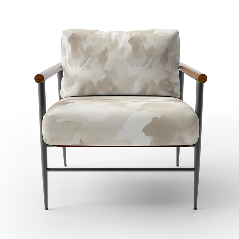 Chaise rembourrée Modern, Accoudoirs ronds