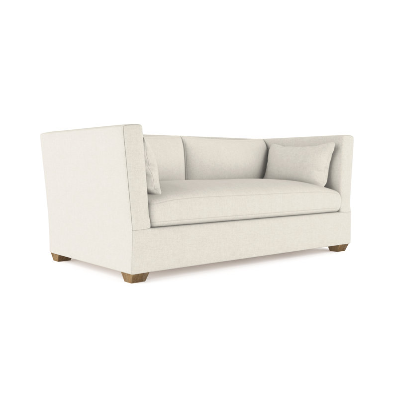 Canapé Rivington, Albâtre de lin à tissage carré, H 31 po x l 84 po x P 37 po, Ébène