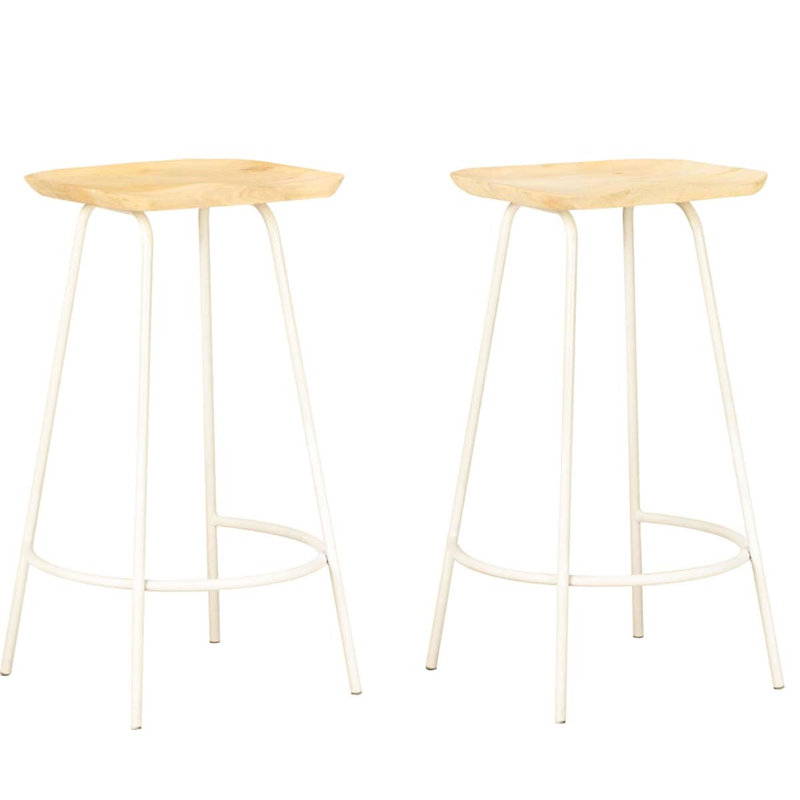 Kandra Counter Stool with Metal Frame, White