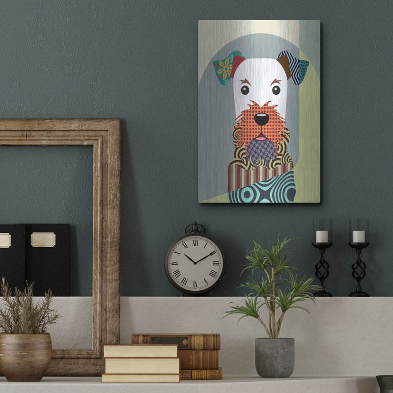 «Airedale Terrier Dog» par Lanre Adefioyue, H 16 po x l 12 po