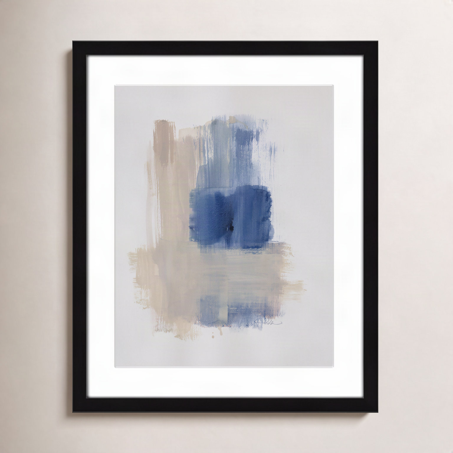 Macathurn "Powder Room Wash III" Print, 19" H x 16" W x 1.25" D, Black Matted Picture Framed