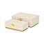 Ensemble de boîtes rectangulaires en vinyle Baskura - Blanc | Base en métal doré-105508875