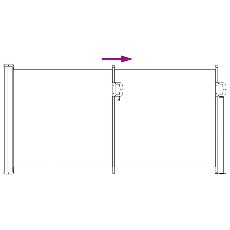 Vidaxl Retractable Side Awning Polyester Patio Shade Outdoor Shelter Garden
