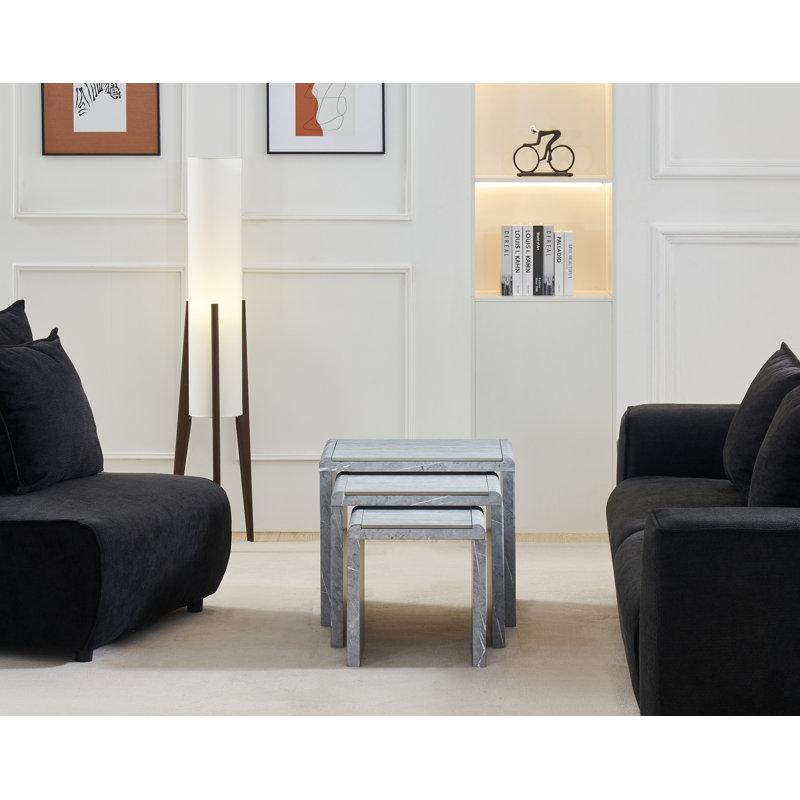 3 - Piece Living Room Table Set, Grey