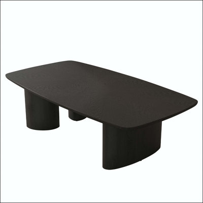 Table basse rectangulaire en placage de frêne, style campagnard