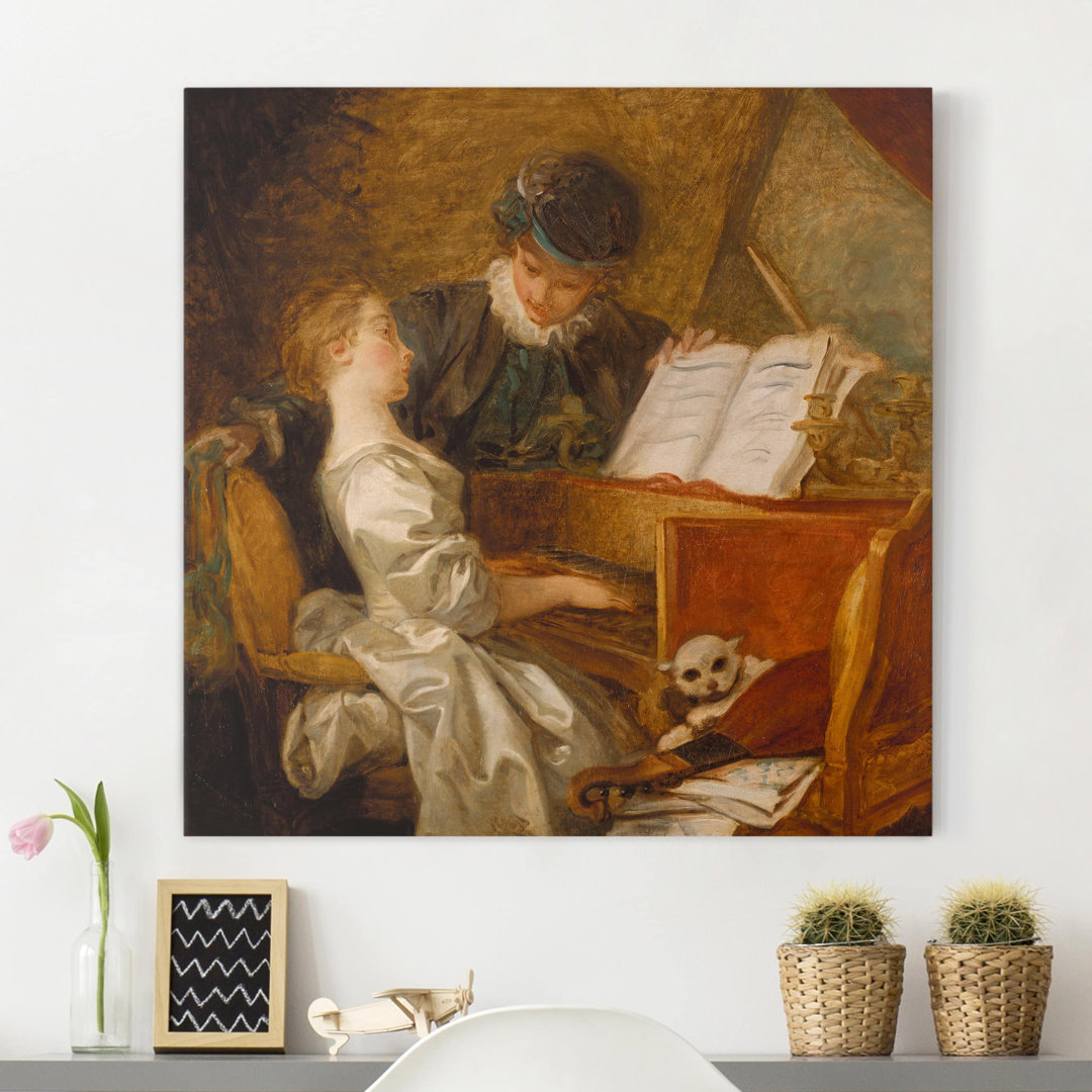 Leinwandbild The Piano Lesson von Jean Honore Fragonard