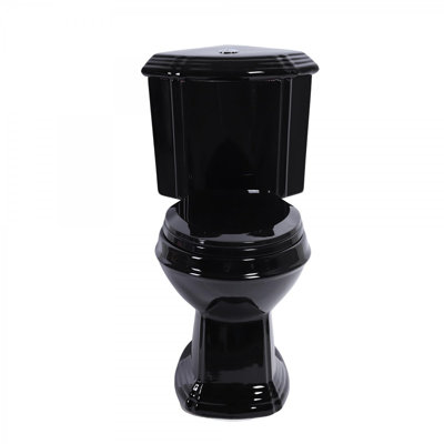 Black Sheffield Corner 2-Piece 0.8 GPF/1.6 GPF Dual Flush Elongated Toilet with Slow Close Seat