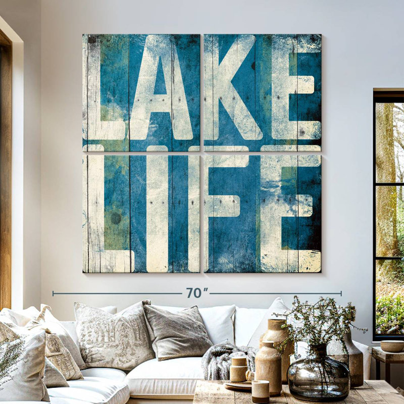 Tergel Lake Life Light Blue, 57" H x 57" W