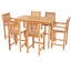 Ensemble bistro rectangulaire en teck de 63 po pour 6 personnes
