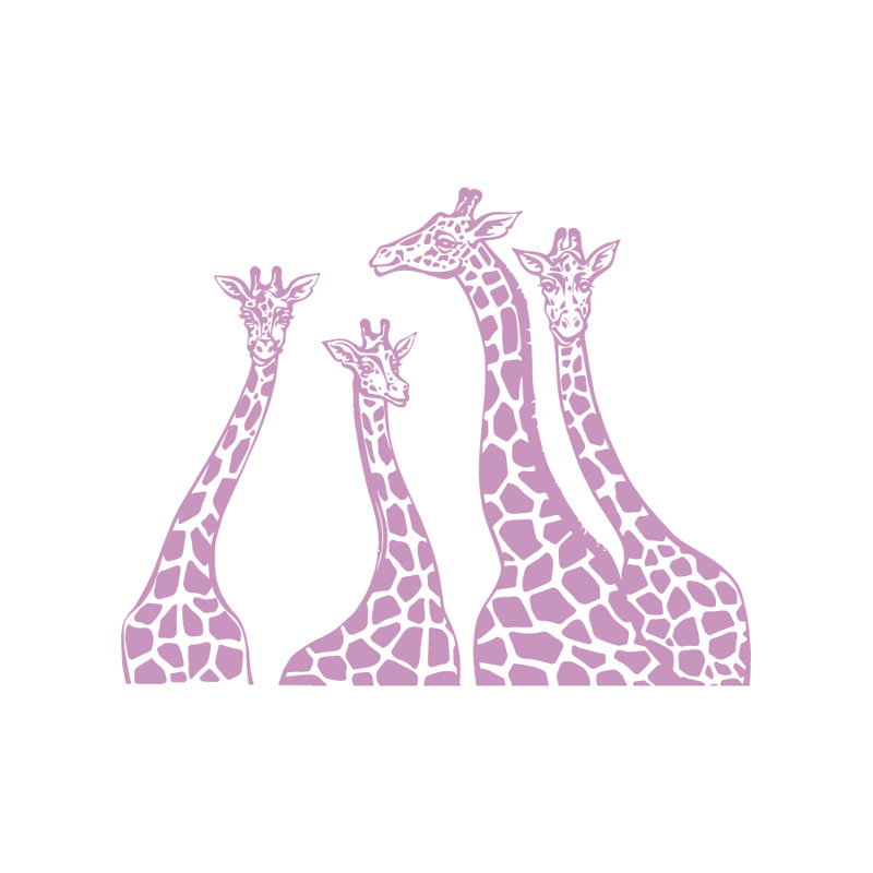 Adhésif décoratif famille girafe, Lilas