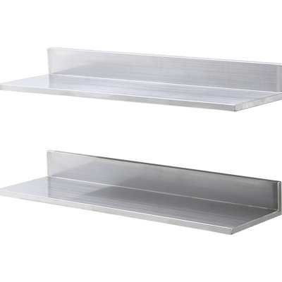 Tablette flottante en acier inoxydable de 8,6 po x 30 po avec dosseret, capacité de charge de 44 lb, support de rangement robuste pour le restaurant, le bar et la cuisine, argenté, spacieux et stable, stable